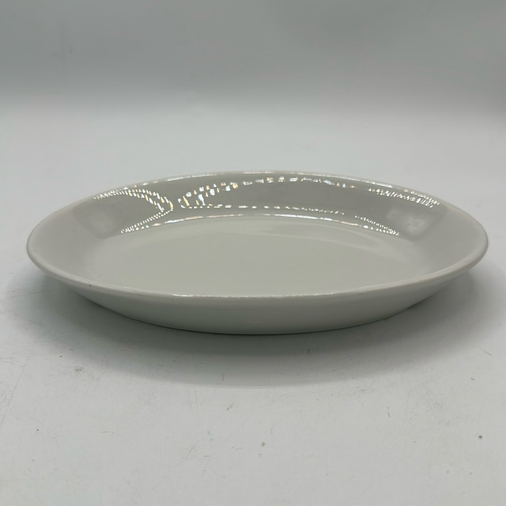 Form oval white ceramic soap dish